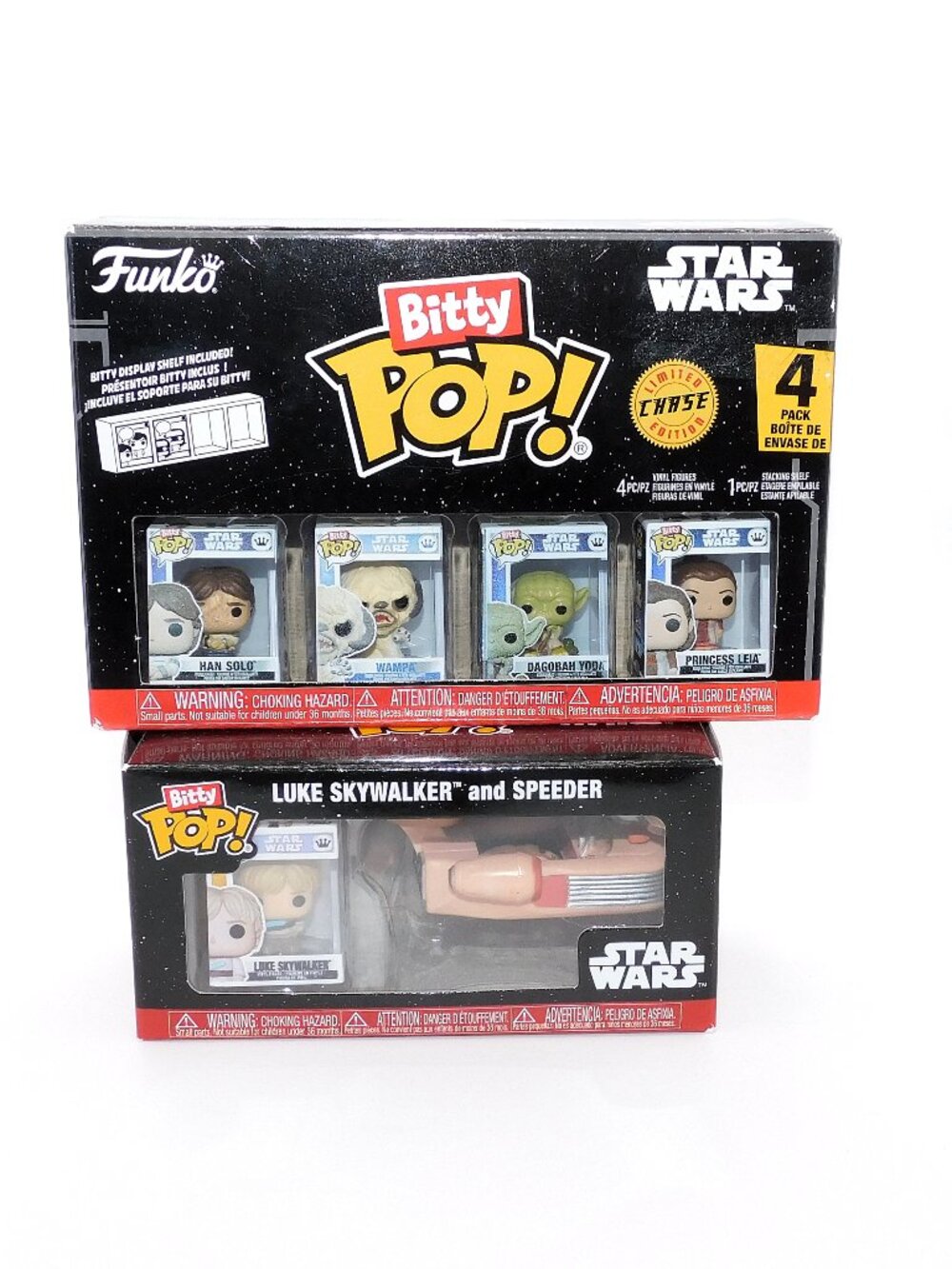 Funko Bitty Pop Star Wars 6 Piece Luke Skywalker Han Solo Princess Leia Yoda NEW